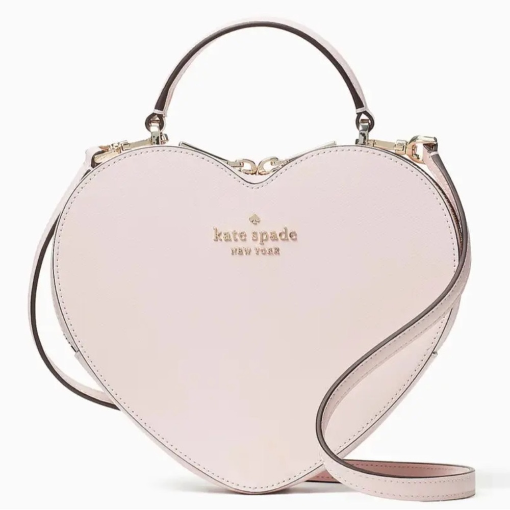 MAKE AN OFFER NWT Kate Spade Love Shack Heart Purse Leather Crossbody Chalk